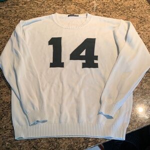 White Sweater with black number 14